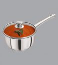 Pristine Silver 1.2 Ltrs Tri Ply Induction Base Stainless Steel Sauce Pan With Glass Lid...