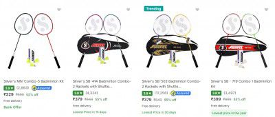 Silver S Badminton Kits minimum 50% off