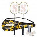 Silver's Aluminium Camo 7.0 Badminton Kit (2 Racquets with Full Cover, 1 Box Feather Shuttlecock Pack of 3)(Yellow/Black)...