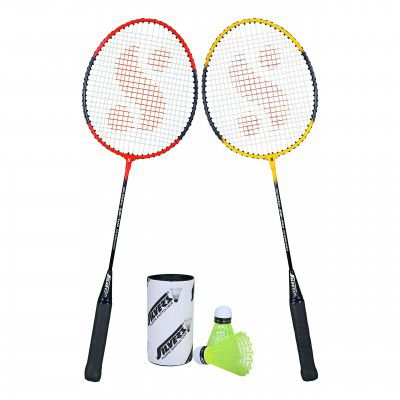 Silvers SB-100 Combo-5 (2 Badminton Rackets + 2 Pcs Plastic Shuttle)