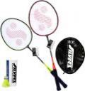 Silvers SIL-SB160-COMBO2 (2 Badminton Rackets, 1 Half Cover, 1 Box Plastic Shuttlecock (Pack of 3)) Badminton Kit...