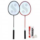 Silvers SIL-SM-COMBO-5 Aluminum Badminton Racquets and Shuttlecocks Set, White...