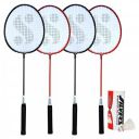 Silvers SIL-SM-COMBO-8 Aluminum Badminton Racket Set, White...