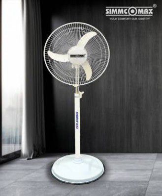 SIMMCOMAX Mist Air Ice 400 mm Ultra High Speed 3 Blade Pedestal Fan (White, Pack of 1)