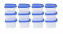 SIMPARTE 250ml Oval Modular Plastic Container Set of 12 BPA-Free Airtight Stackable Kitchen Storage Boxes ...