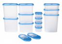SIMPARTE 360° AirTight Kitchen Storage Container Set |12-Pieces (4x250ML,2x525ML,3x1200ML,2x1800ML,1x2400ML)+2 Free FlipTop Lids, Sky Blue...