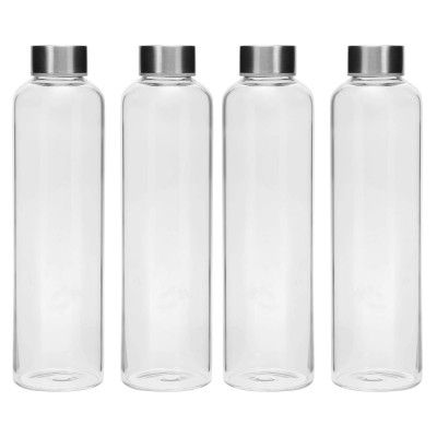 SIMPARTE Borosilicate GlassWater Bottles 750ml | Leak-Proof, Freezer Safe