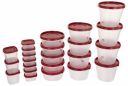 SimpArte Plastic Grocery Container, 23-Pieces, Blushing Red...