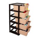 SIMPARTE Plastic Multi-Purpose Modular Storage Cabinet, Big - XL Drawer for Home & Office(Brown & Beige, 5 Layer)...