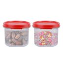 SIMPARTE Smart Slim Storage Air-Tight & Leak Resistant Plastic Round Modular Container (250 ML, Set of 2, Red)...