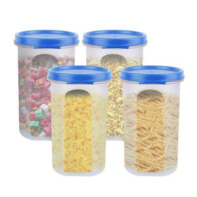 SIMPARTE Smart Slim Storage Air-Tight & Leak Resistant Plastic Round Modular Container - For Juice, Snacks