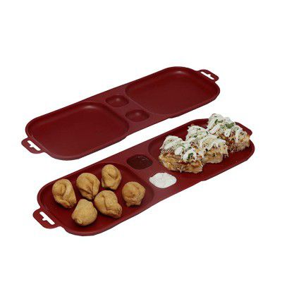 SimpArte Unbreakable Plastic Kid-Friendly Serving Tray Microwave Safe