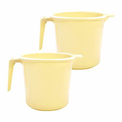 Simply Home Dyna 1000 Bathroom Mug, Strong Plastic Material,for use in Bathroom, Kitchen, Laundry, Garage,Pack of 2, 1 Litre, Blue Color (Yellow)