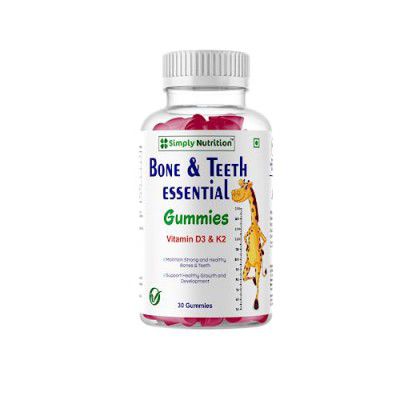 Simply Nutrition Bone and Teeth Essential Gummies with the Goodness of Vitamin D3 and K2, 30 Gummies pack of 1