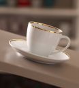 SIMRAN HANDICRAFTS Ivook Tableware Serving Bone China Dotted Tea Coffee Cups Saucer Set - 12 Pcs, White, 180 ML...