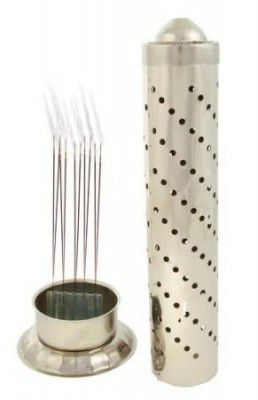 Simran Handicrafts Scube Stainless Steel Incense Stand (Silver)