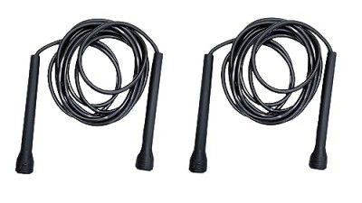 Simran Sports Black Skipping Rope, Skipping Rope for Exercise, Fitness Rope, Exercise Rope, Pencil Fitness Skipping Rope Pack of 2, Plastic