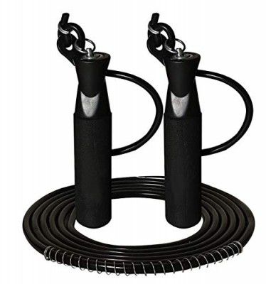 Simran Sports Jumping Skipping Rope for Gym Training, Exercise and Workout, Black, (BLKSKIPPNEWSEPT), Polyvinyl Chlorine (PVC)