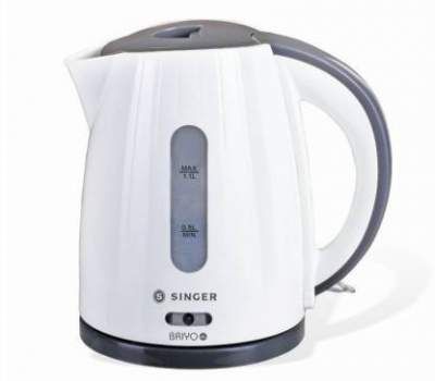 Singer Briyo DX Electric Kettle (1.1 L, White, Grey)