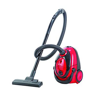 Singer E Clean 1200 Watts Vacuum Cleaner for Home with Blower Function, Comes with Washable/Replaceable 2 L Cloth Dust Bag - Black/Red