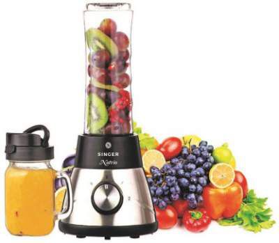 Singer Nutri Blender NUTRIO (SPB 600 BNE) 350 W Juicer (Silver, Black, 2 Jars)