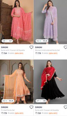 Myntra : Singni Kurtas Sets Starts at Rs 714