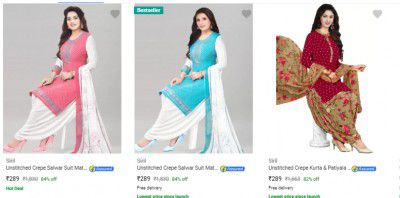 Siril Salwar Suit for Women Upto 84%