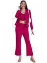 SIRIL Women's Co-ord Set Purple Lycra 3 Piece Blazer Co-Ord Set...