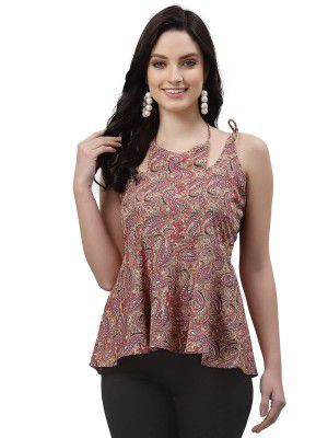 SIRIL Womens Polyester Crop Printed Top