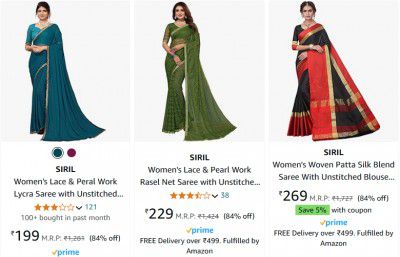SIRIL Women's Saree Starts at Rs 199