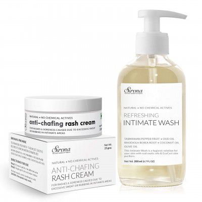Sirona Anti Chafing Rash Cream for Rashes due to Pads Heavy thighs and Sweat - 25 gm 200 ml