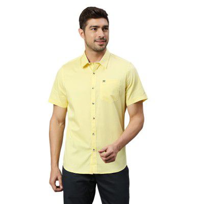 SiteStripe HammerSmith Men's Solid Slim Fit Cotton Casual Shirt 