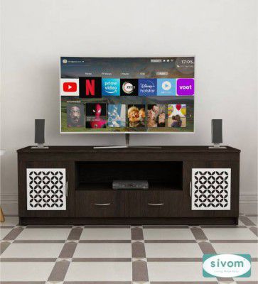 SIVOM Crafty Multipurpose TV Unit fits upto 55 inch with Storage Engineered Wood TV Entertainment Unit  (Finish Color - Dark Wenge, Knock Down)