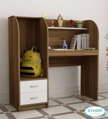 SIVOM Kidee Multipurpose Study/Home/Office Table Engineered Wood Multipurpose Table  (Free Standing, Finish Color - Lyon Teak, White, Knock Down)