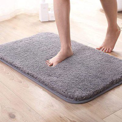 SIWAN ( 1 Pieces) Anti-Slip Dirt Trapper Microfiber Entrance Doormat for Home, Bedroom and Hotel Decor/Bathroom Carpet Rug (60 x 40 cm/Grey) DMT01