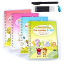 SIWUCHYE Magic Practice Copybook for Kids,4Pcs Handwriting English Study Workbook,Reusable Children's Calligraphy Letter Tracing Mathematical Drawing Set,Calligraphy Paper to Teach Kids How to Wri...