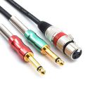 SiYear- 10FT XLR Female 3Pin to 6.35mm 1/4 inch Mono male Audio Y Splitter Cable, Dual 6.35mm 1/4" Male to XLR Female Stereo microphone Audio Converter Adapter Cable(3m)...