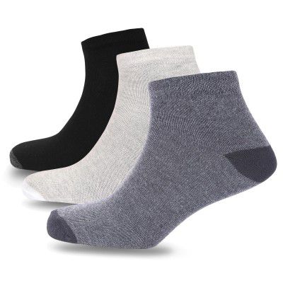 SJeware Mens Soft Multi use Ankle Length Socks (Pack of 3) - Multicolored