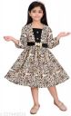 SK JJ DRESSES Girls Below Knee Casual Dress (Multicolor, 3/4 Sleeve)...
