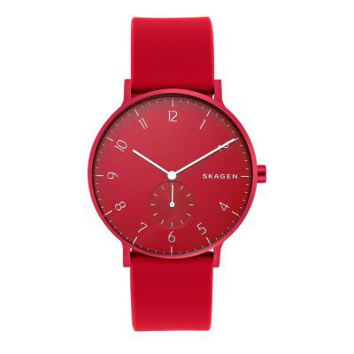 Skagen Aaren Kulor Analog Red Dial Unisex-Adult Watch-SKW6512T