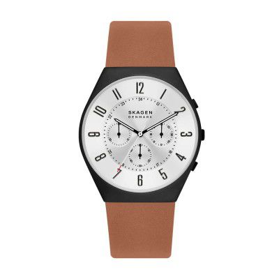 Skagen Mens Grenen Chronograph Watch with Steel Mesh or Leather Band