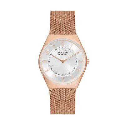 Skagen Mens Grenen Ultra Slim White Dial Stainless Steel Analog Watch - SKW6827I