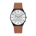 SKAGEN Mens Grenen White Dial Leather Chronograph Watch - SKW6823I...