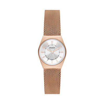 Skagen Stainless Steel Grenen Lille Analog White Dial Women Watch-Skw3035, Rose Gold Band