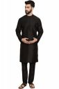 SKAVIJ Men's Art Silk Solid Kurta Pyjama Set Festive Woven Design 2-Piece Ethnic Dress...