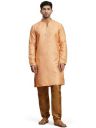 SKAVIJ Men's Brocade Silk Embroidered Kurta Pajama Set Thread Work Festive Party Ethnic Dress...