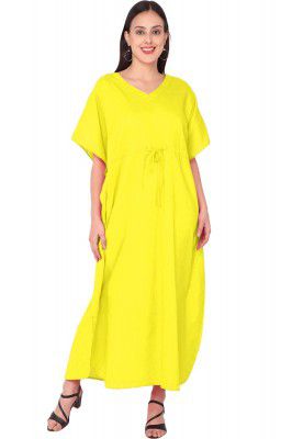 SKAVIJ Women's Cotton Maxi Night Dress Embroidered Long Gown