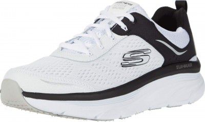Skechers Mens D'LUX Walker - White Black Casual Shoe -9 UK (10 US) (232044)