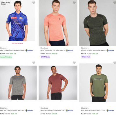 Flipkart : Upto 60% OFF - Skechers Mens T Shirts | Starts At Rs.399