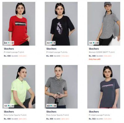 Skechers Women T-shirts Upto 80% Off | Starts At ₹499